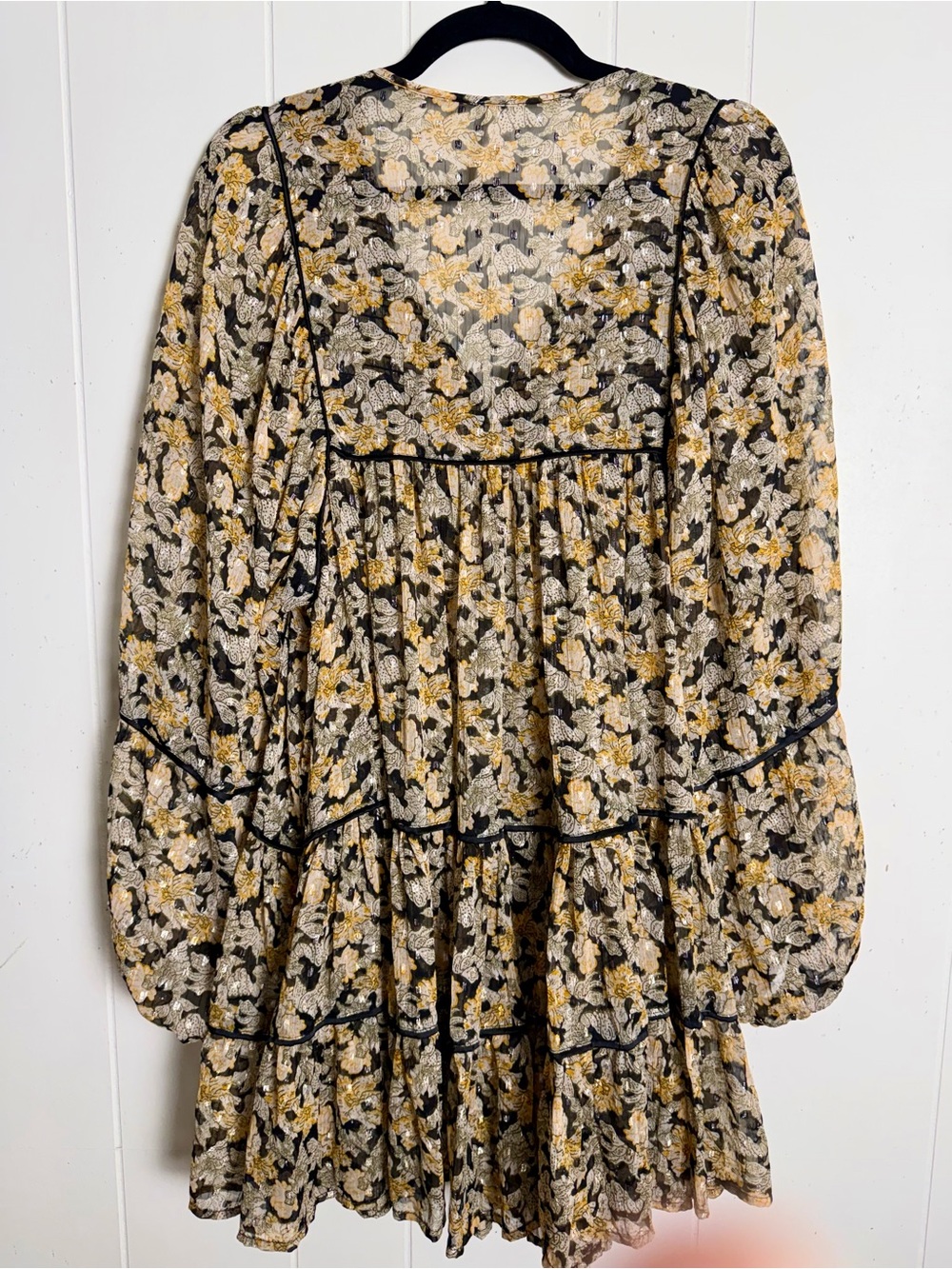 Free People Sheer Floral Pullover Dress size Medium - Picture 3 of 4
